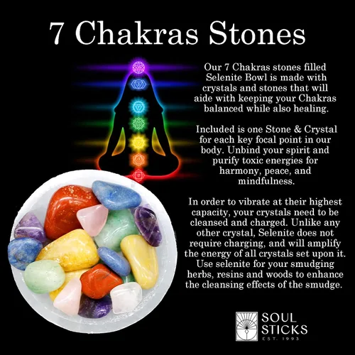 Vista 3 de Soul Sticks Cuenco de selenita relleno de 4 pulgadas con piedra semicristal y curativa, cuenco decorativo de selenita pura, carga de cristal de 7