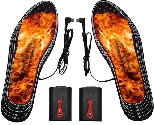 Vista 8 de Plantillas eléctricas con calefacción infrarroja lejana, 4 temperaturas constantes, calentadores de pies recargables para hombres y mujeres, zapatos