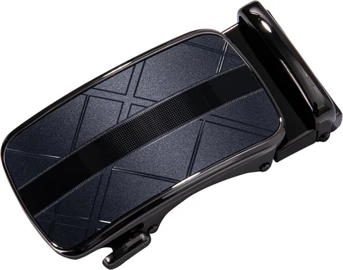 Vista 2 de Barry.Wang Cinturón formal para hombre, cuero de grano completo con hebilla automática sin níquel, regalo de lujo