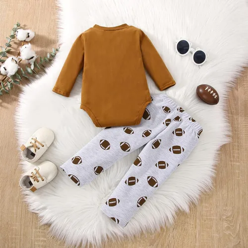 Vista 3 de Conjunto de pantalón con cordón y cordón para bebés y niñas, para otoño y otoño