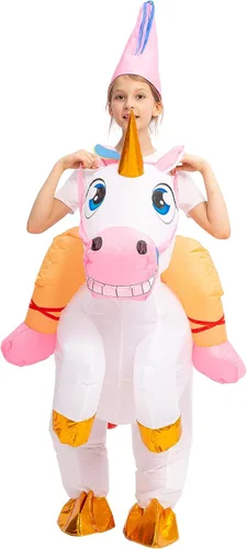 Vista 6 de Spooktacular Creations Disfraz inflable para niños, disfraz de unicornio iluminado para Halloween