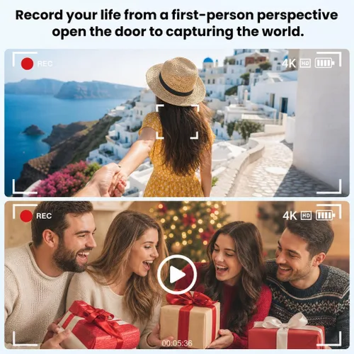 Vista 5 de Gafas inteligentes AI con cámara de 13MP para fotos y videos 4K, 3 lentes