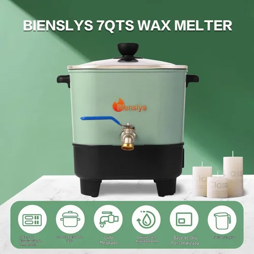 Vista 4 de 7QT - Olla eléctrica para derretir cera, fabricante de jabón digital con boquilla Wax Melting Kit, Candle Crafting Tool, Soap Making Supplies