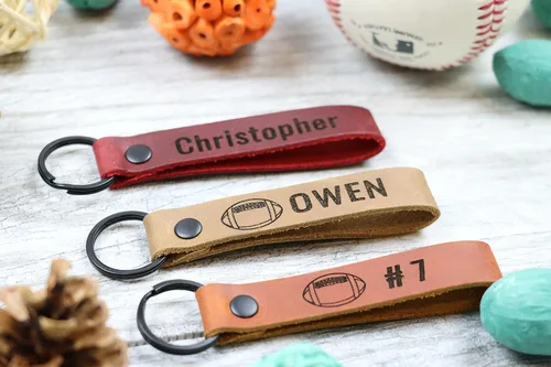 Vista 5 de SLIM Football Keychain, Football Team Gifts, Football Senior Night Gifts, Personalized Football Gifts, Key Ring, End of Season, Football Banquet
