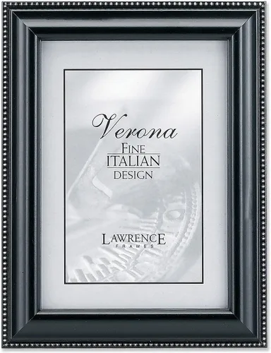 Vista 4 de Lawrence Frames Marco de fotos con acabado negro de 4 x 6 pulgadas, diseño de cuentas plateadas