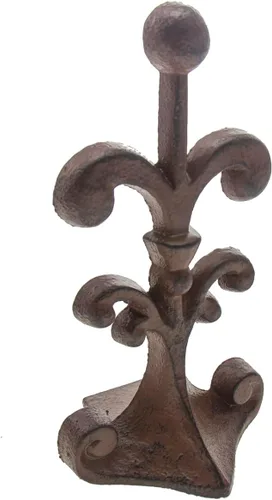 Vista 9 de Comfify - Tope para puerta de hierro fundido, diseño de flor de lis - metal, resistente, rústico, clásico, reciclado, idea de regalo decorativo