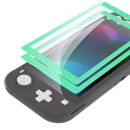 Vista 15 de eXtremeRate Protector de pantalla de vidrio templado 9H para Nintendo Switch Lite, paquete de 2, 0.020 in de grosor, 99.9% de transparencia, fácil