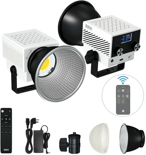 Vista 10 de Luz de video LED, luz de video bicolor de 60 W, mini luz de fotografía COB con control de 2.4G/APP, 2700K-7500K, CRI>96, TLCI>97, 8 efectos