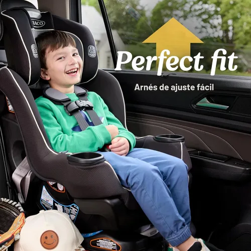 Vista 6 de Asiento de coche convertible para bebé Graco Extend2Fit, orientación hacia atrás y hacia adelante, panel de extensión ajustable para mayor espacio