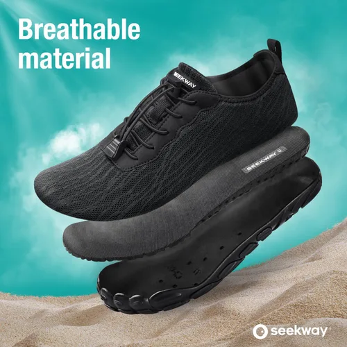 Vista 3 de SEEKWAY - Zapatos de agua unisex, de secado rápido, tipo calcetín y con sensación de pies descalzos para adultos ideales para playa, natación, río