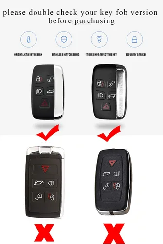 Vista 3 de ontto Compatible con Land Rover - Carcasa protectora para llave de coche de piel auténtica ABS, con aleación de zinc, para Range Rover, Eoque