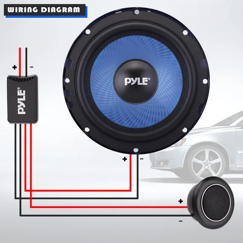 Vista 2 de Pyle Sistema de altavoces de componentes bidireccionales: un par de kit de componentes bidireccionales de 6.5 pulgadas, envolvente de goma butilo