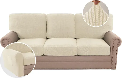 Vista 86 de H.VERSAILTEX Fundas elásticas para sillas de varias piezas, fundas para cojines ajustables para asiento y respaldo