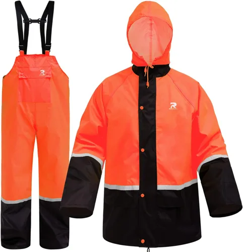 Vista 15 de RainRider Trajes impermeables y transpirables para hombres - Abrigo de lluvia Oxford duradero con pantalones