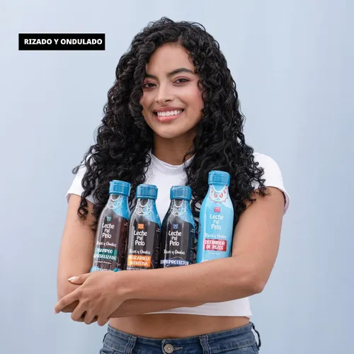 Vista 5 de Leche Pal Pelo Rizado y ondulado - Protector térmico - Protección térmica para cabello con aloe vera, leche de coco - Reduce el encrespamiento