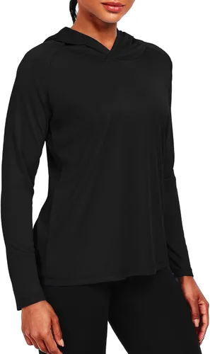 Vista 5 de NELEUS - Camisetas de protección solar para mujer, para correr, atléticas, con capucha, para el entrenamiento