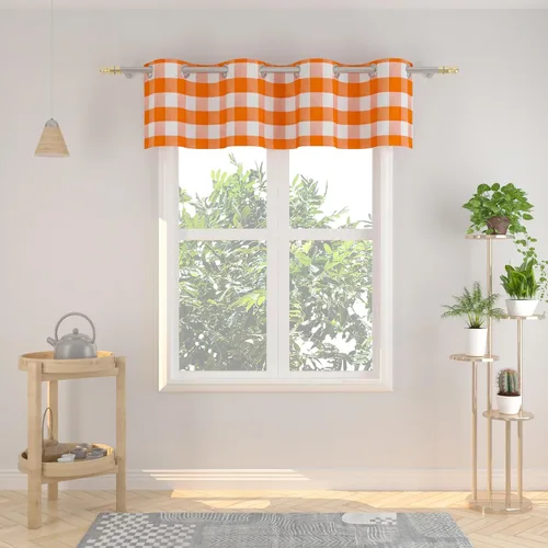 Vista 99 de Cortinas de 24 pulgadas de largo con diseño Buffalo Check Gingham Plaid para ventanas de cocina y baño, tratamiento para ventanas con 2 paneles