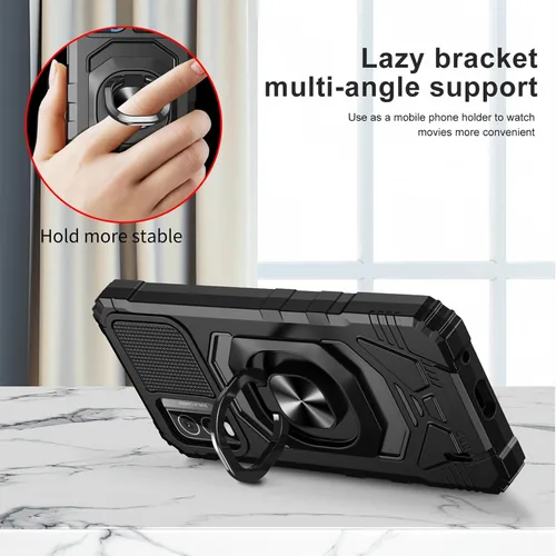 Vista 2 de Ailiber Funda para Nokia C210, Nokia C210 con protector de pantalla de vidrio templado, soporte de anillo para montaje magnético de coche