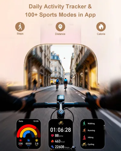 Vista 6 de Reloj inteligente para mujer con 4 bandas (Android/iPhone) Reloj inteligente con llamadas Bluetooth de 1.75 pulgadas, rastreadores de actividad HD