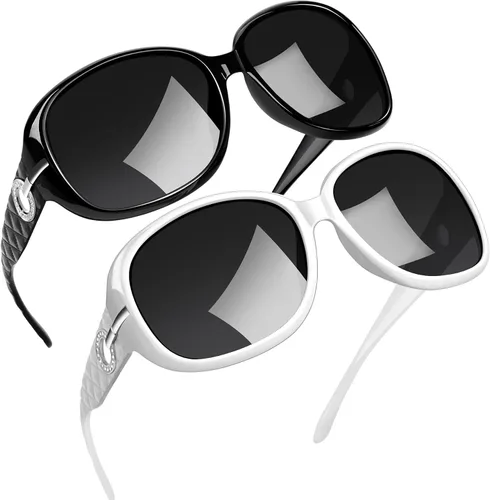 Vista 50 de Joopin Oversized Rectangle Sunglasses UV400 Protection Shades for Women Negro