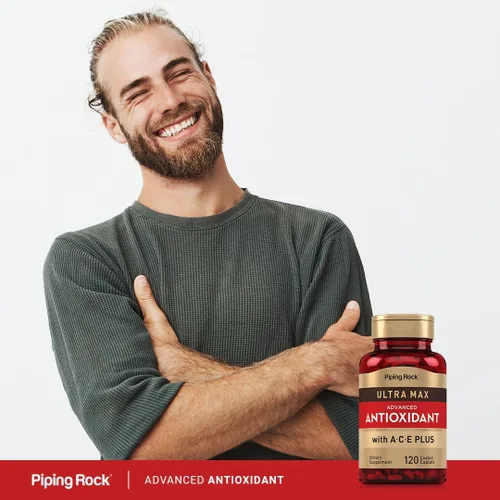 Vista 5 de Piping Rock Suplementos antioxidantes 120 cápsulas con vitamina A, C, E para hombres y mujeres Fórmula súper avanzada Complejo Ultra Max