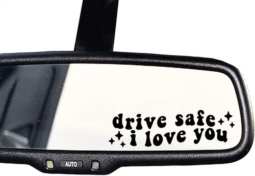 Vista 26 de 2 calcomanías con el texto “Buckle Up” para espejo retrovisor, calcomanía de vinilo divertida y bonita para el auto