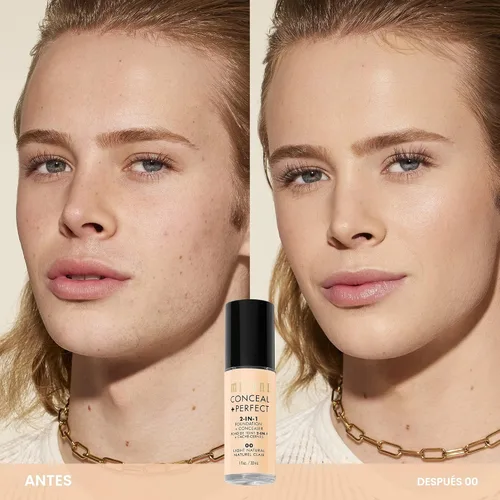 Vista 3 de Milani Base líquida Conceal + Perfect - Natural claro, 1 onza líquida.