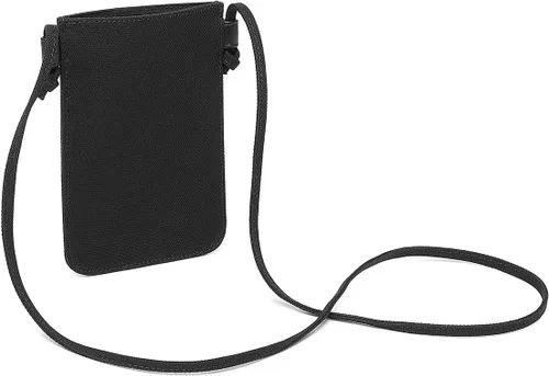 Vista 6 de Bolso cruzado pequeño para mujer, mini bolso cruzado de lona de algodón Negro
