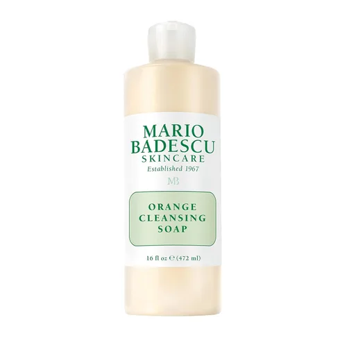 Vista 5 de Mario Badescu Jabón limpiador de naranja - Crema limpiador facial y exfoliante enriquecido con AHA - Lavado facial sin aceite para piel mixta o seca