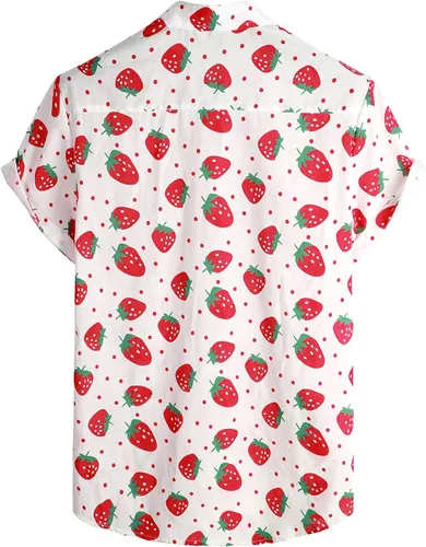 Vista 2 de VATPAVE Mens 100% Cotton Hawaiian Shirts Floral Short Sleeve Button Down Shirts Summer Beach Shirts