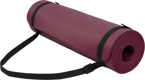 Vista 9 de Fitvids Tapete de yoga de 1/2 pulgada, extra grueso, de alta densidad, antidesgarros, con correa de transporte, adecuado para varios ejercicios