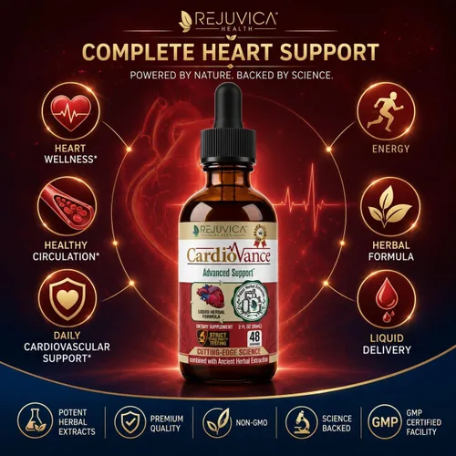 Vista 5 de Rejuvica Health CardioVance - Suplemento de apoyo cardíaco - Entrega líquida para una mejor absorción - Espino, hibisco, arjuna, hoja de olivo