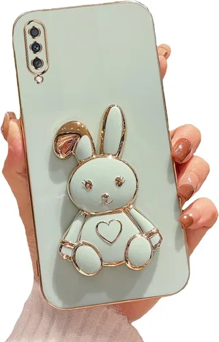 Vista 74 de Funda con soporte de conejo de corazón para Samsung Galaxy A10, cubierta protectora de TPU suave galvanizada a prueba de golpes con bonito soporte