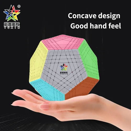 Vista 4 de YuXin Teraminx - Cubo de dadecahedyon sin calcomanías, 7 x 7, cubo de 12 caras, rompecabezas gigaminx 7 x 7 megaminx Speed Cube