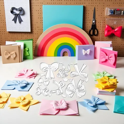 Vista 6 de Troqueles de corte de arco para hacer tarjetas, plantillas de corte para álbumes de recortes, álbum de fotos, troqueles de papel decorativo