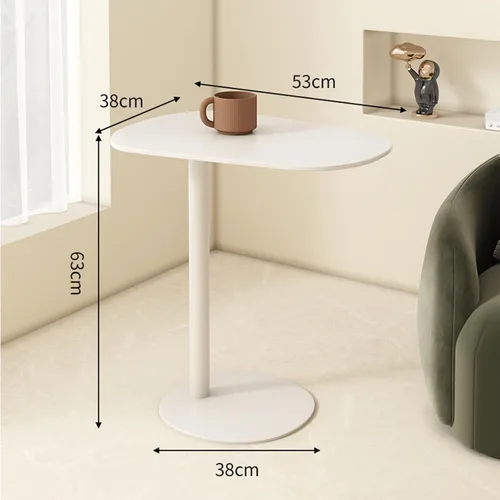 Vista 2 de Mesa auxiliar moderna de metal en forma de C para sofá, mesa auxiliar delgada para sofá, mesa auxiliar de aperitivos, bandejas de TV para comer