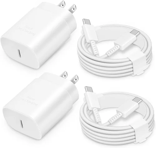 Vista 9 de Bloque de Carga Rápida USB-C de 25W con Cable C a C [Compatible con PD PPS] para Galaxy S24/S23/S22, Pixel 8/7, Z Flip 5, iPhone 17/16/15 - Cargador
