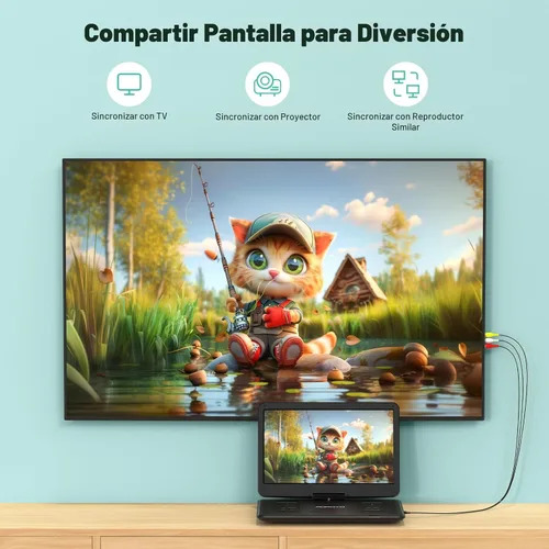 Vista 5 de POFOTO Reproductor de DVD portátil de 17.5 pulgadas con pantalla HD grande de 15.6 pulgadas, batería recargable de 6 horas, altavoces duales, libre
