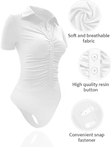 Vista 2 de DAAWENXI Mallas de verano sexys con botones para mujer