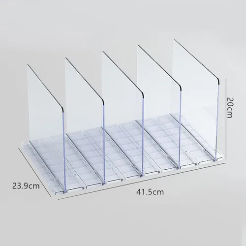 Vista 5 de Separadores de estantes, tamaño único, 5 filas transparentes
