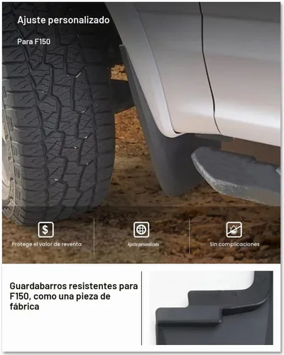 Vista 3 de Kiwi Master Aletas de barro sin taladro para Ford F-150 2015-2020