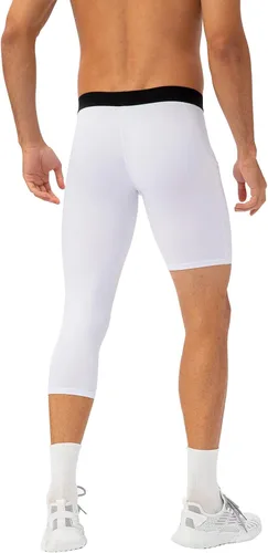 Vista 16 de Pantalones de compresión de 3/4 de una pierna para hombre, mallas de baloncesto atléticas para correr, leggings deportivos de capa base capri