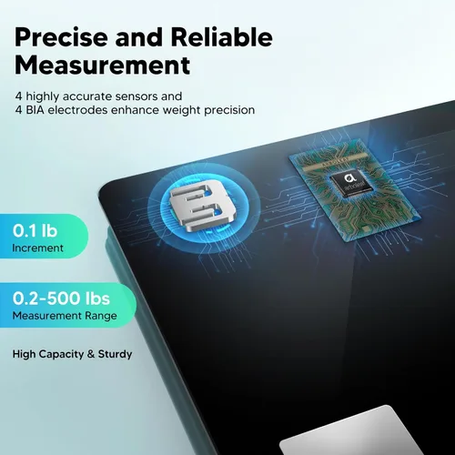Vista 3 de Arboleaf Báscula inteligente con IMC, grasa corporal, masa muscular, 14 métricas de composición, pantalla LED grande, báscula digital de baño