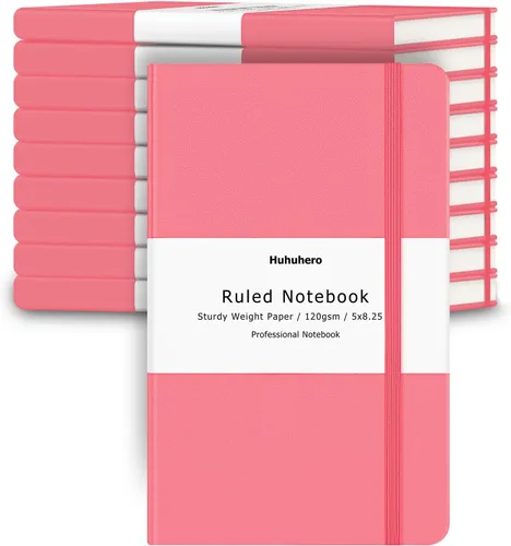 Vista 22 de Huhuhero - Diario para cuaderno con líneas, papel grueso de 120 g/m², cuaderno a rayas para la universidad, cuadernos de tapa dura para tomar notas