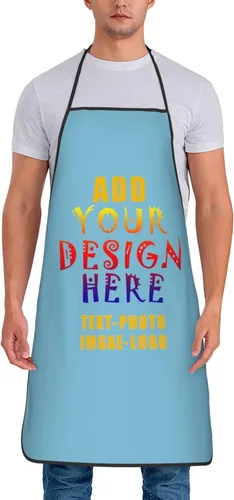 Vista 27 de Delantales personalizados para añadir nombre, logotipo, texto, foto, diseño de imagen, delantal de chef para grandes regalos