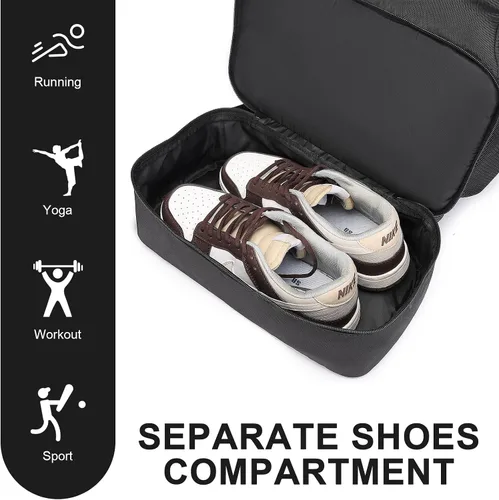 Vista 3 de seyfocnia Mochila de gimnasio para hombres, mochilas deportivas impermeables con compartimento para zapatos, mochila ligera para entrenamiento