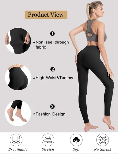 Vista 5 de Natural Feelings - Leggings de cintura alta para mujer, ultrasuaves, elásticos, opacos, ajustados, para yoga, talla única y talla extragrande