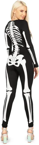 Vista 2 de Tipsy Elves Vestido ajustado de manga larga con esqueleto de Halloween para mujer
