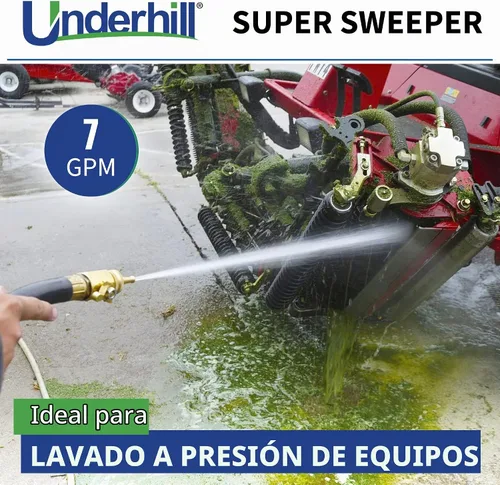 Vista 5 de Underhill PowerBlast Super Sweeper - Boquilla de manguera de agua de jardín de 2 pulgadas, pulverizador, chorro, 7 GPM 80 PSI, entrada de rosca