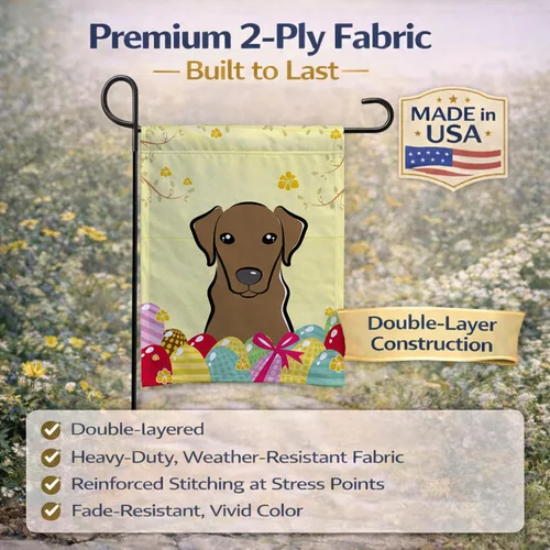 Vista 53 de Caroline's Treasures BB1923GF Bandera decorativa para jardín con diseño de Border Collie, para caza de huevos de Pascua, para jardín, jardín, patio